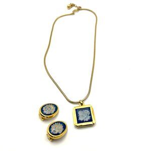 CHANTER Japan Gold Plated Necklace and Earrings Set